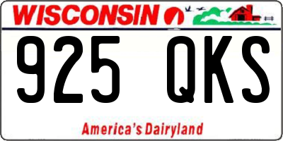 WI license plate 925QKS