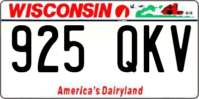 WI license plate 925QKV