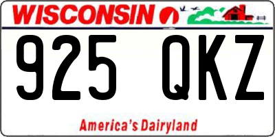 WI license plate 925QKZ