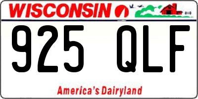WI license plate 925QLF