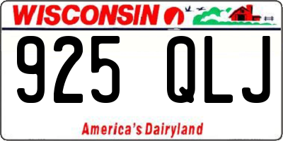 WI license plate 925QLJ
