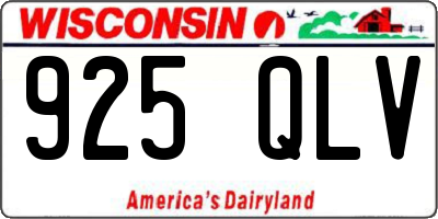 WI license plate 925QLV