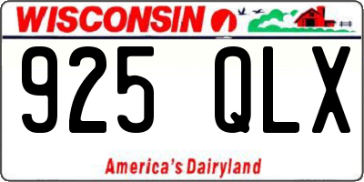 WI license plate 925QLX