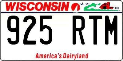 WI license plate 925RTM