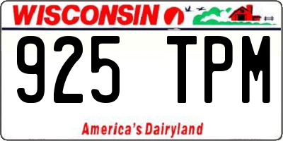 WI license plate 925TPM