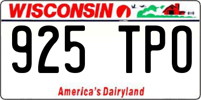 WI license plate 925TPO