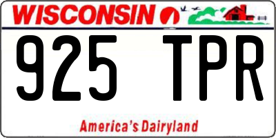 WI license plate 925TPR