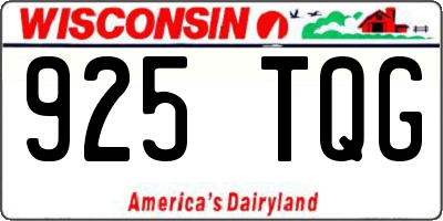 WI license plate 925TQG
