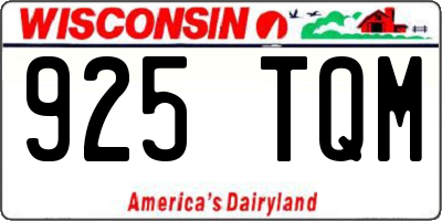 WI license plate 925TQM
