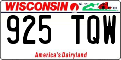 WI license plate 925TQW