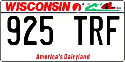 WI license plate 925TRF