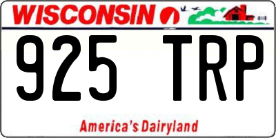 WI license plate 925TRP