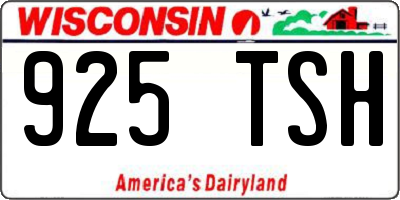 WI license plate 925TSH
