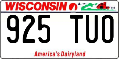 WI license plate 925TUO