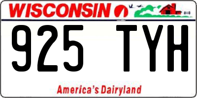 WI license plate 925TYH
