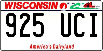 WI license plate 925UCI