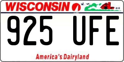 WI license plate 925UFE