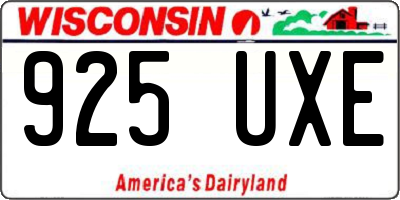WI license plate 925UXE