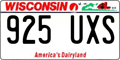 WI license plate 925UXS
