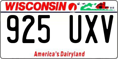 WI license plate 925UXV