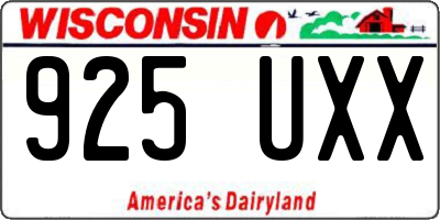 WI license plate 925UXX