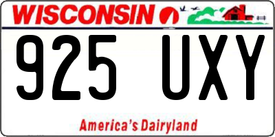 WI license plate 925UXY