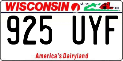 WI license plate 925UYF