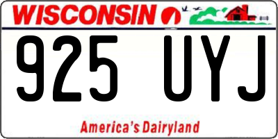 WI license plate 925UYJ