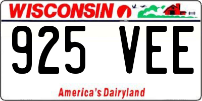 WI license plate 925VEE