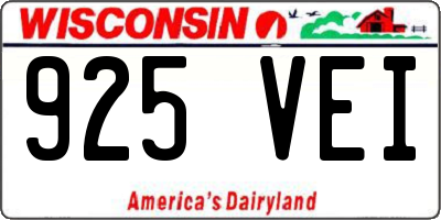 WI license plate 925VEI
