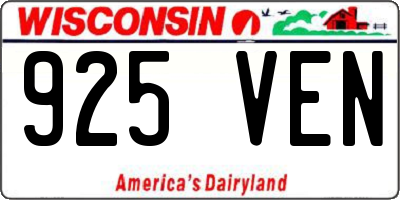 WI license plate 925VEN