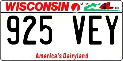 WI license plate 925VEY