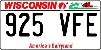 WI license plate 925VFE