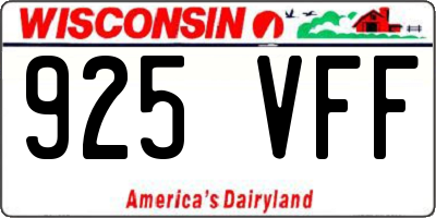 WI license plate 925VFF