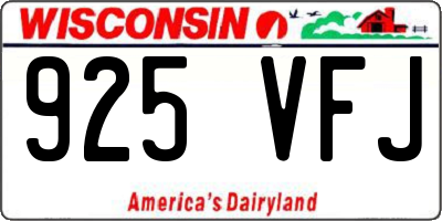 WI license plate 925VFJ