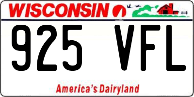 WI license plate 925VFL