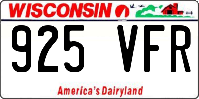 WI license plate 925VFR