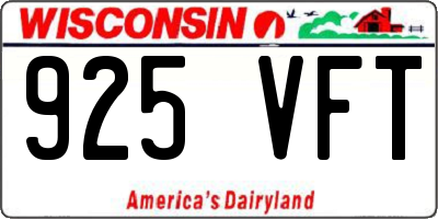 WI license plate 925VFT