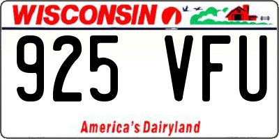 WI license plate 925VFU