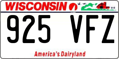 WI license plate 925VFZ