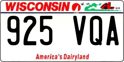 WI license plate 925VQA