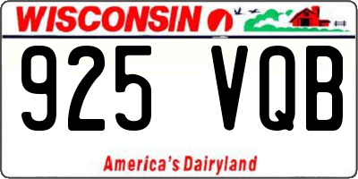 WI license plate 925VQB