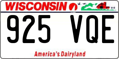 WI license plate 925VQE