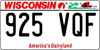 WI license plate 925VQF