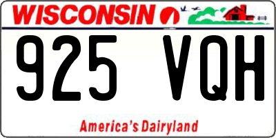 WI license plate 925VQH