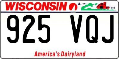 WI license plate 925VQJ
