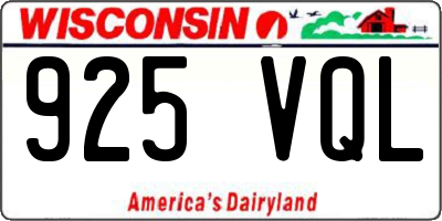 WI license plate 925VQL