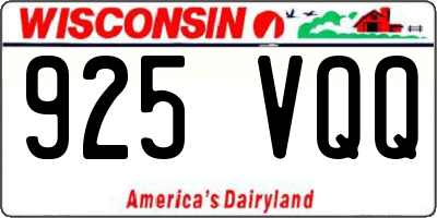 WI license plate 925VQQ