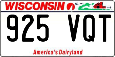 WI license plate 925VQT