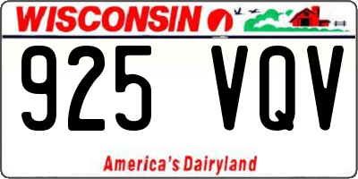 WI license plate 925VQV